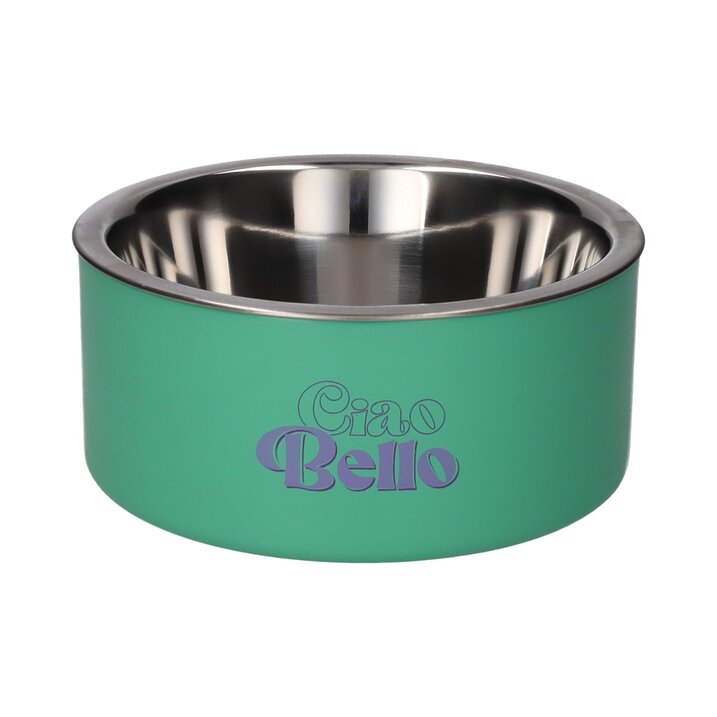 Love Pets, bowl, M, motive: Ciao Bello, green