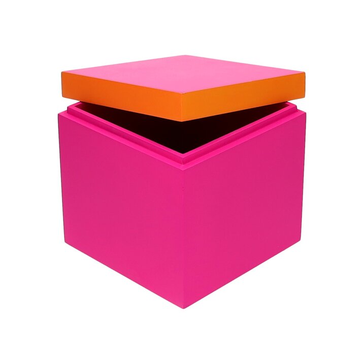 Neo, Box, S(13x13x13cm), 2 tone, neon pink/neon orange