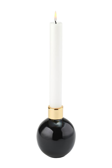 Saigon, vase/candle holder, S(h11cm) ball, black/gold