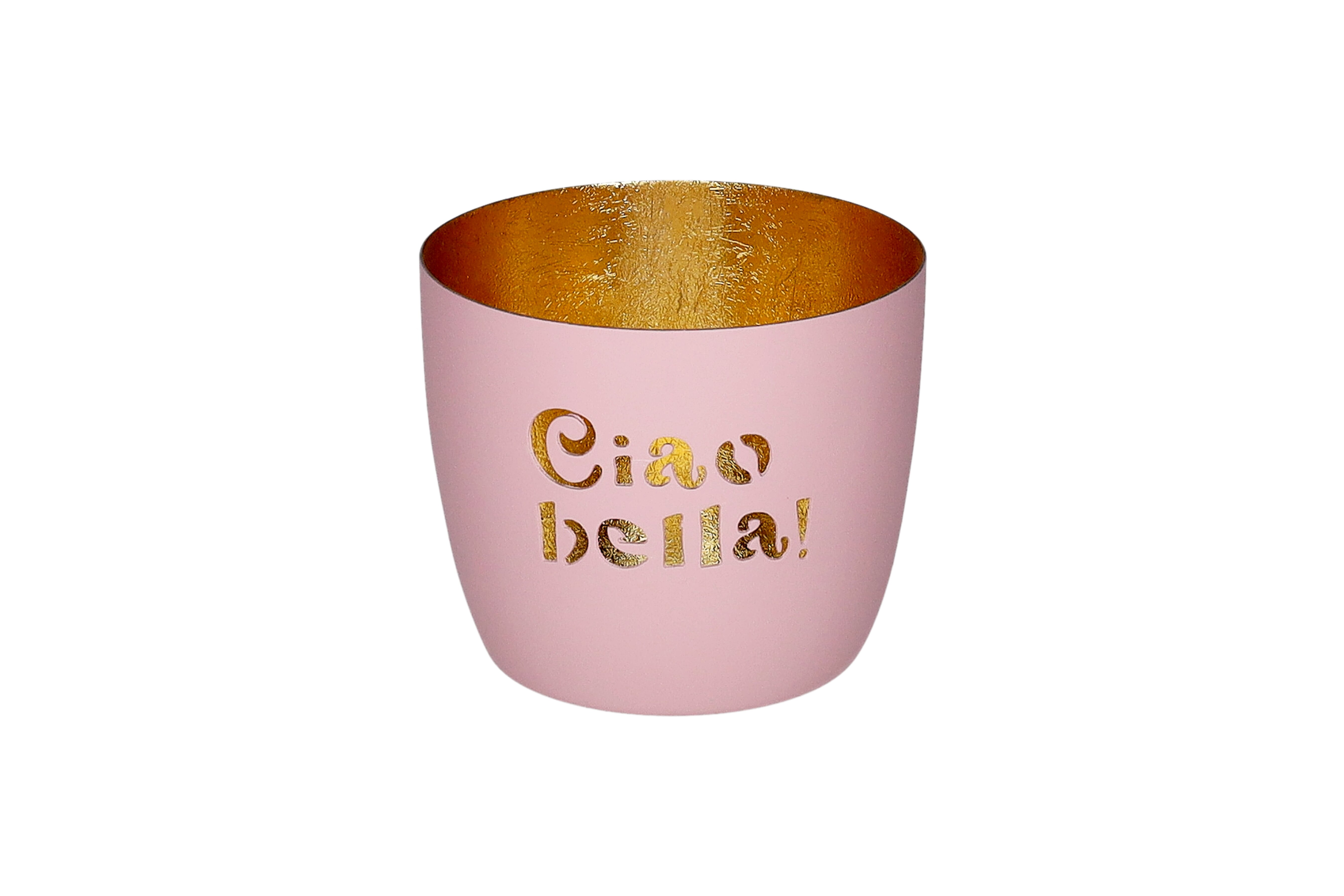 Madras, votive, M, motive: Ciao bella!, pink/gold