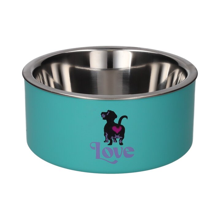 Love Pets, bowl, M, motive: Love, turquoise