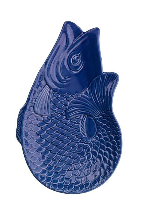 Monsieur Carafon, fish, deco plate, M, azure