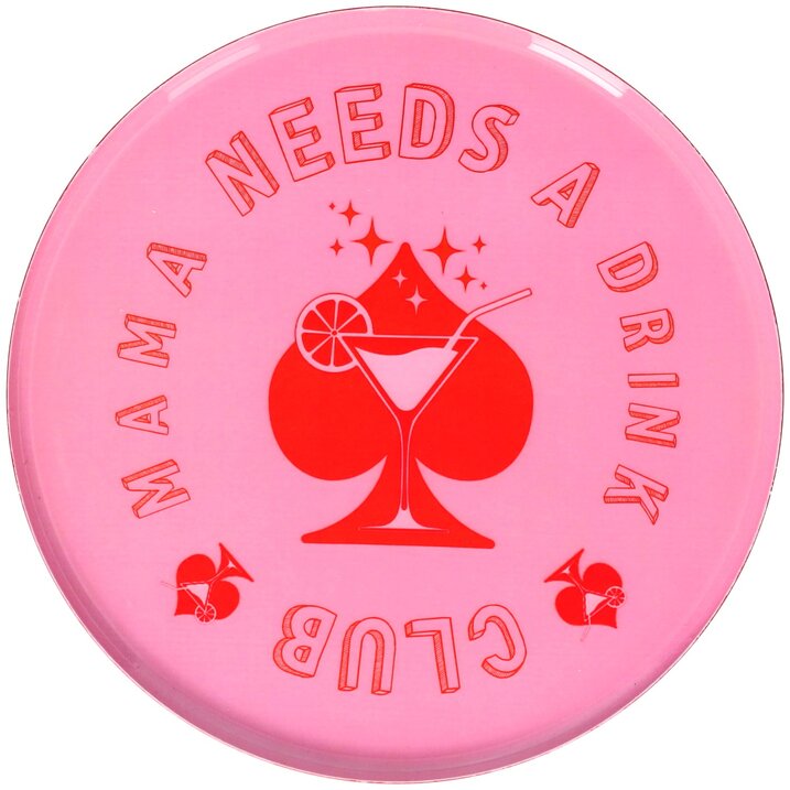 Love Trays, deco tray, M, motive: Mama needs a drink, pink  