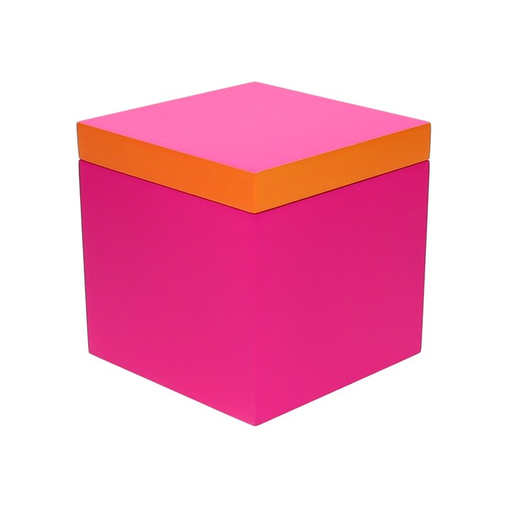 Neo, Box, S(13x13x13cm), 2 tone, neon pink/neon orange