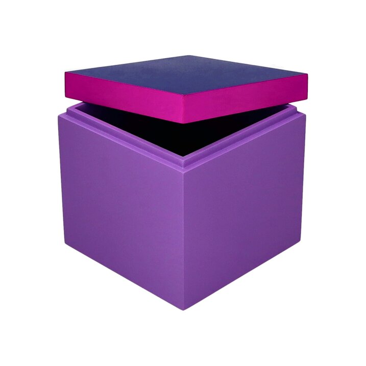 Neo, Box, S(13x13x13cm), 2 tone, dark blue/neon purple/purple