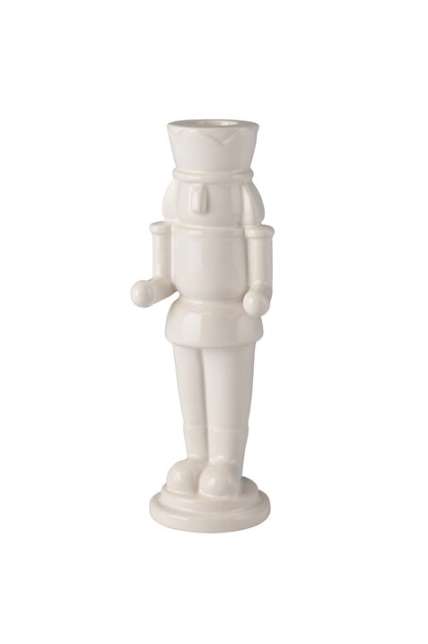 Schiaccianoci, candle holder, nutcracker, h20,2cm, white