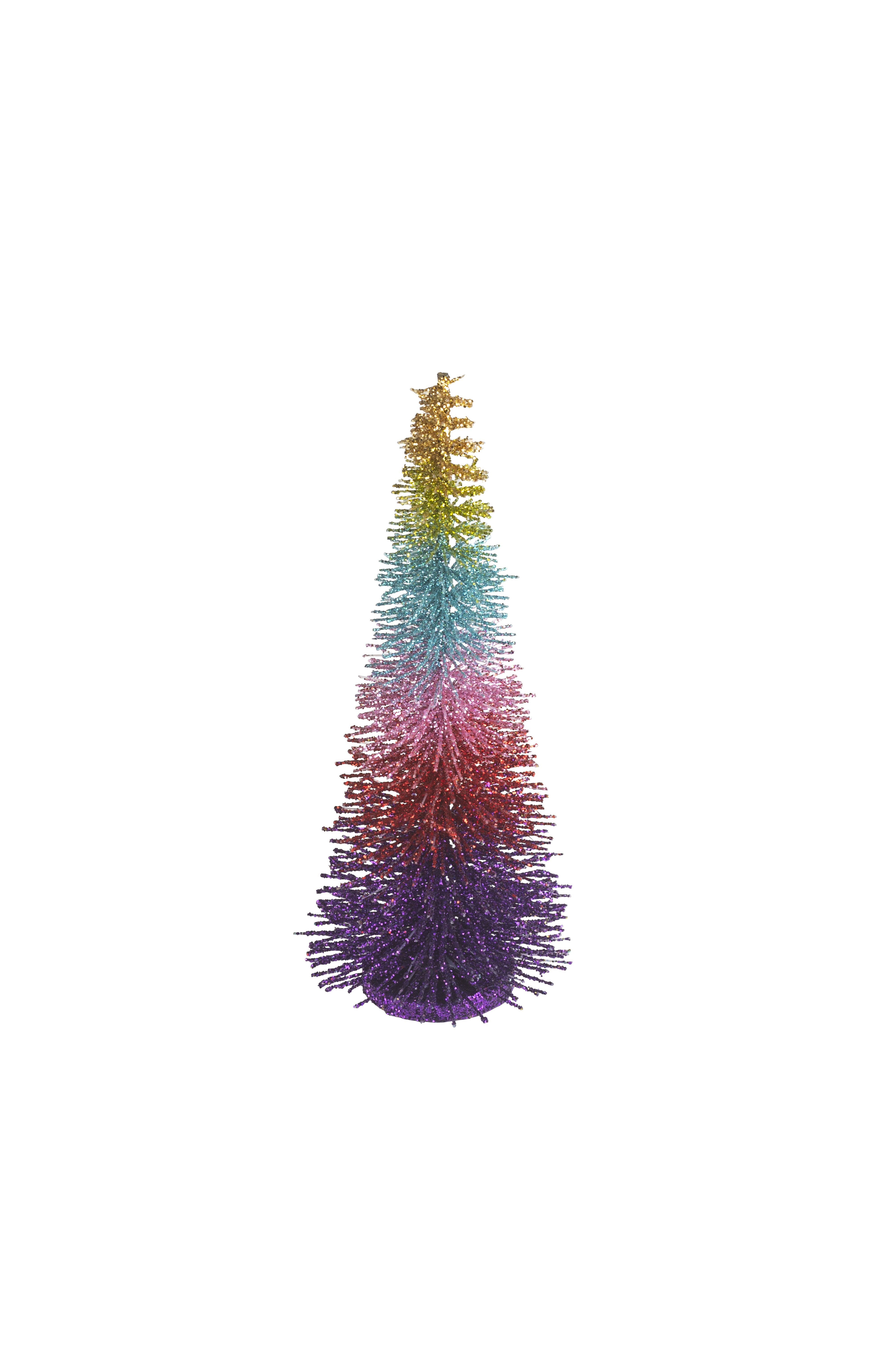 Seoul, deco tree w. glitter, h15,5cm, multicolor