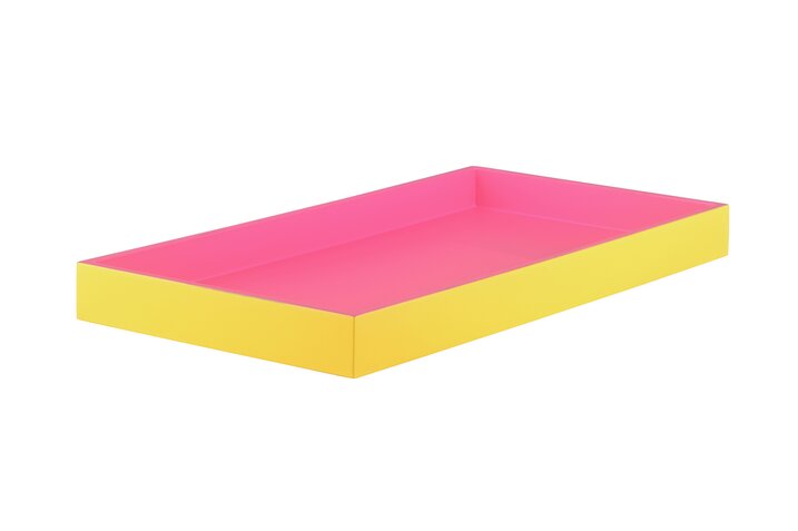 Spa, Tray, S, rect. (40,4x21x3,5cm), 2 tone, shiny yellow/matt pink