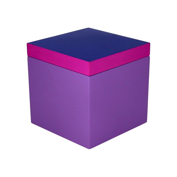 Neo, Box, S(13x13x13cm), 2 tone, dark blue/neon purple/purple