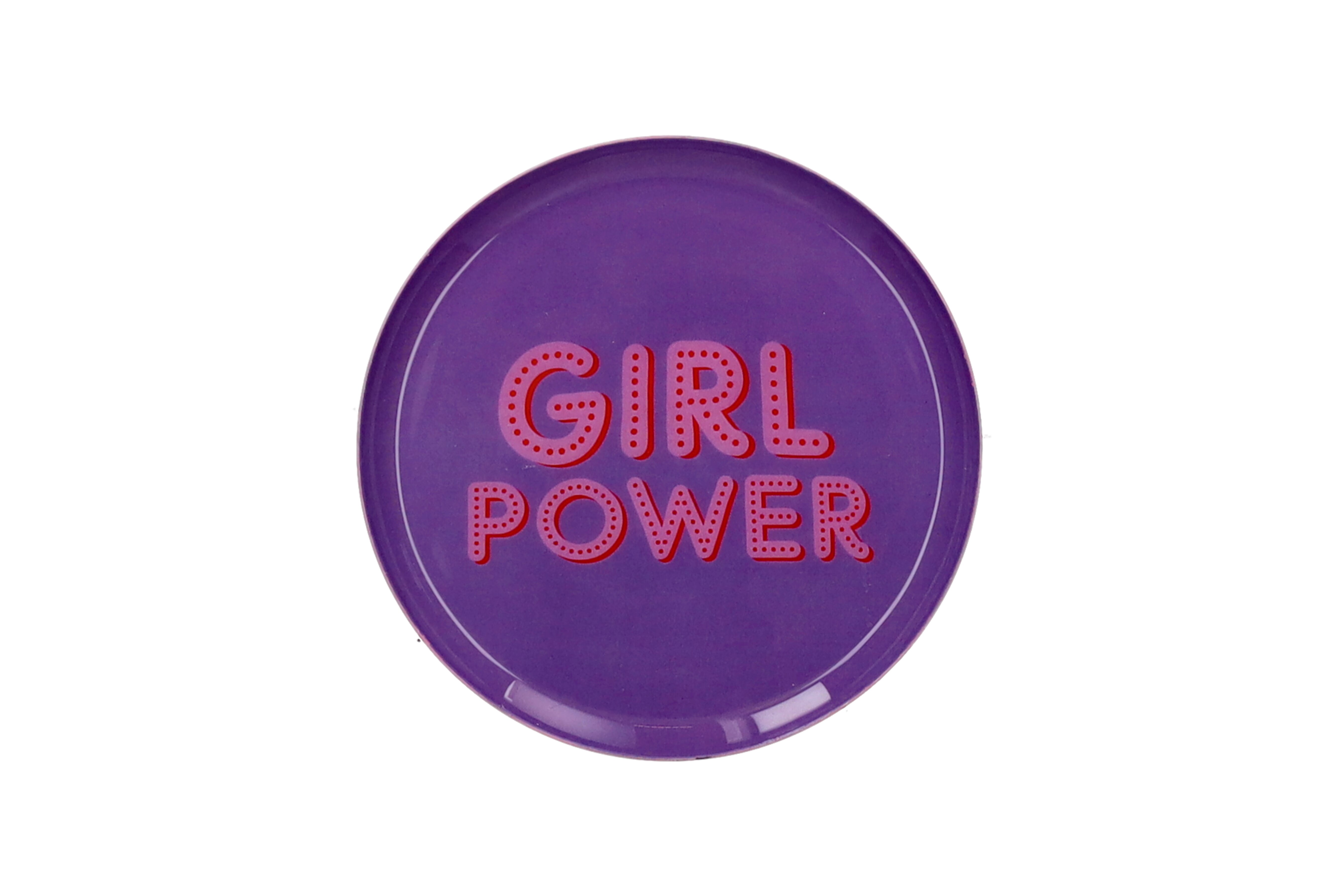 Love Trays, Dekotablett, XS, Motiv: Girl power, rund, flieder