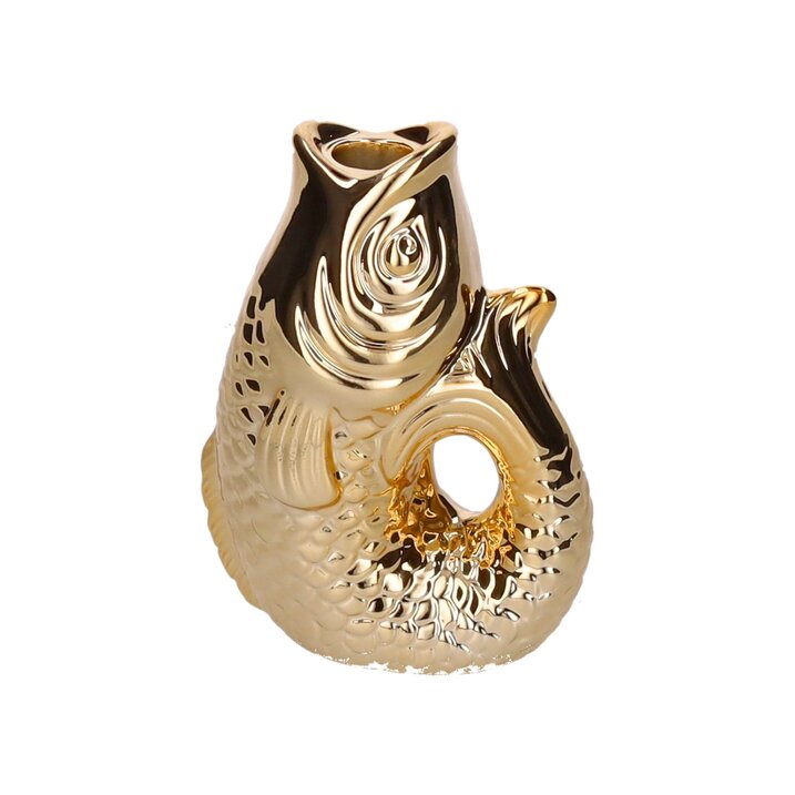 Monsieur Carafon, Fish, candle holder, S(h16,2cm), gold