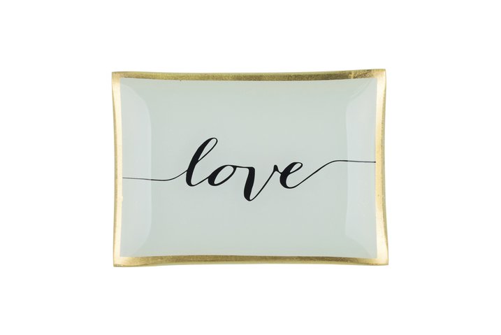 Love Plates, glassplate M, Love, white