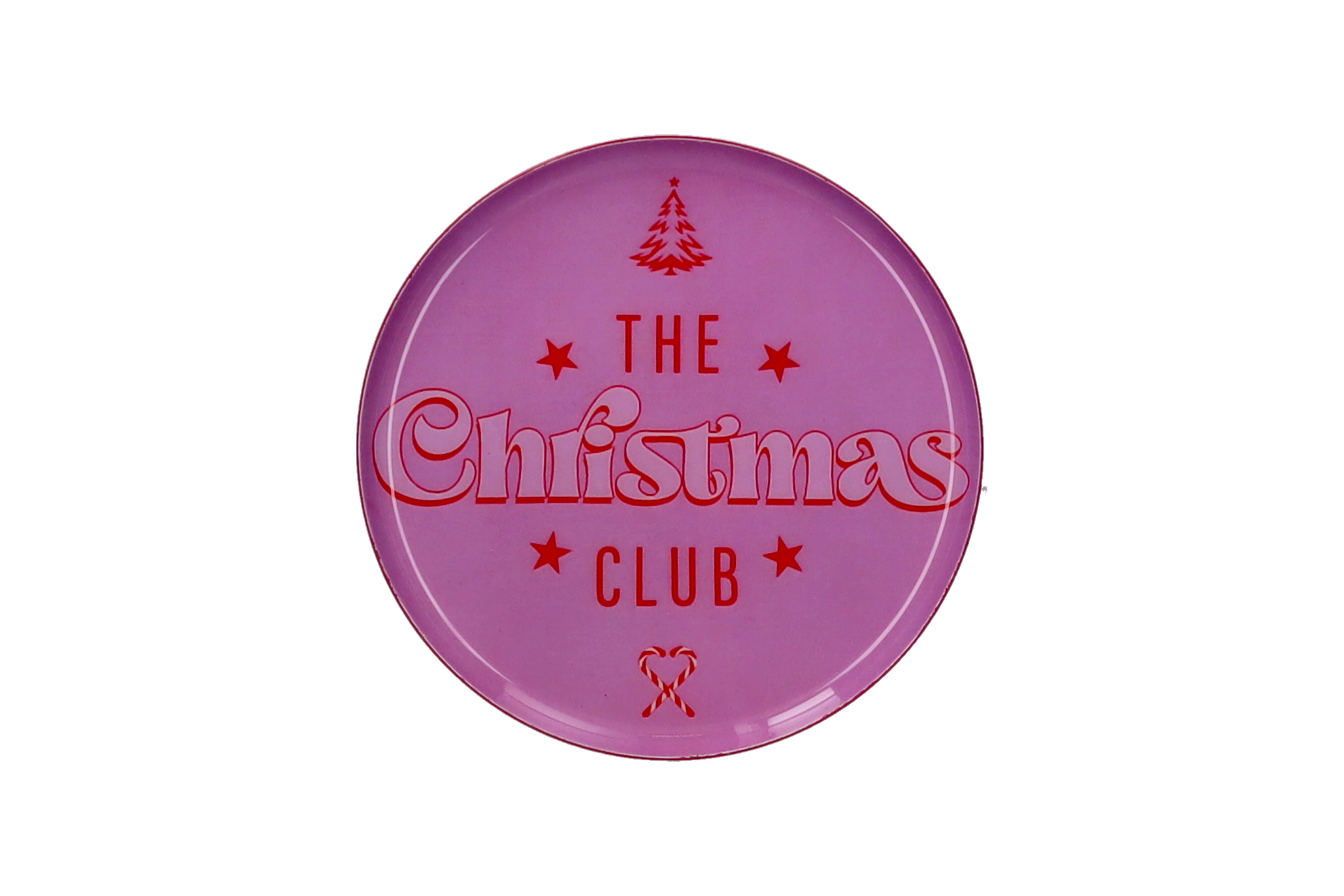 Love Trays, deco tray, XS, motive: the Christmas club, round, pink