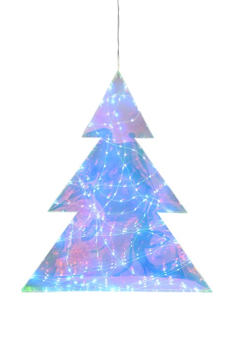 Glow, x-mas tree w. led, L, iridescent