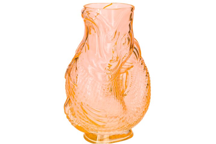 Jacquard, fish vase M(h30cm), orange, sprayed