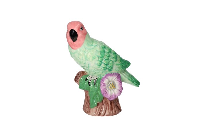 Mignon, deco parrot, h18,5cm, green