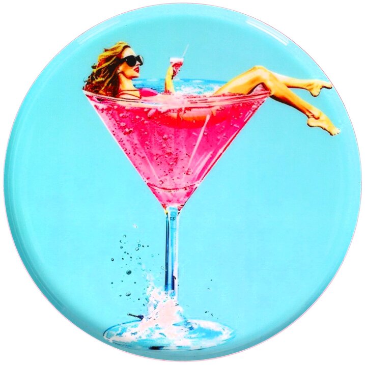 Love Trays, deco tray, M, motive: woman in martini glass, turquoise